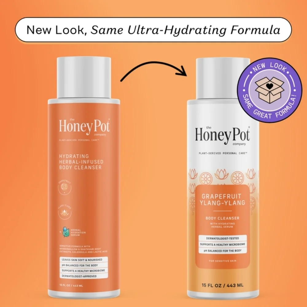 NEW Honey Pot Grapefruit Ylang Ylang Hydrating Body Cleanser 15 fl.oz‎